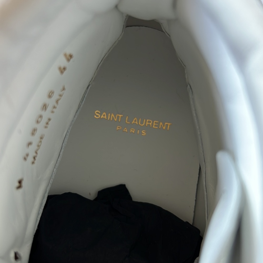 Saint Laurent Court Classic High Top Patent Leather Sneaker Metallic Size 44 - Picture 5 of 9